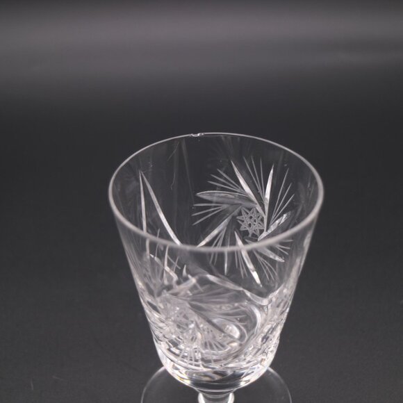 Vintage 4" Pinwheel Cut Crystal Cordial Liqueur Glass – Set of 4 - Picture 7 of 9